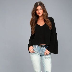 Damsel Black Bell Sleeve Knit Sweater